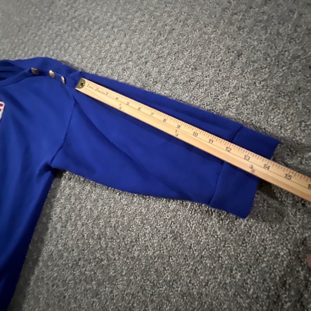 Lauren Ralph Lauren Sweatshirt Women XL Blue American Flag Button Shoulder Top - Picture 8 of 9